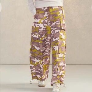NWT $375 Cynthia Rowley Camouflage Wide Leg Pants